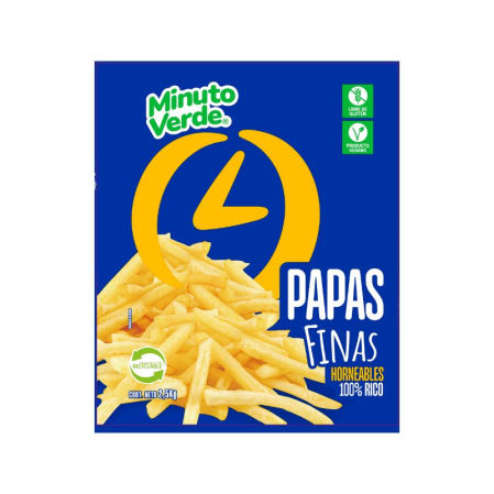 Papas Prefritas 7mm Minuto Verde 2,5Kg
