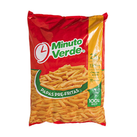 Papas Prefritas 10mm Minuto Verde 2,5Kg