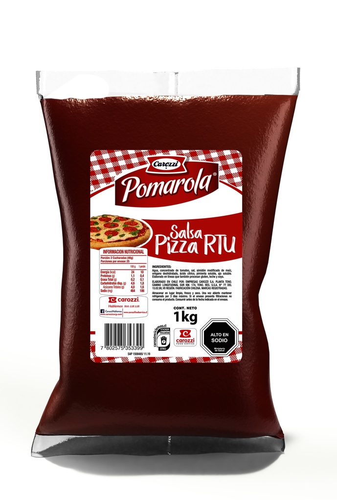 Salsa Pizza Concentrada Pomarola 1Kg