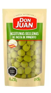 Aceitunas verdes descorazonadas Don Juan 250g