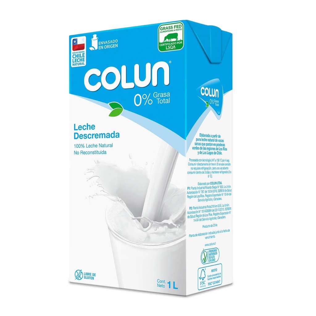 Leche Descremada Colun 1L