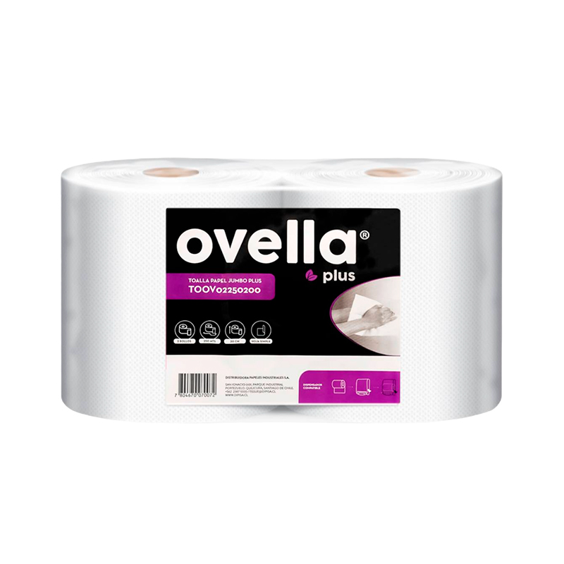 Toalla Ovella Plus 2 x 250 MTS Hojas