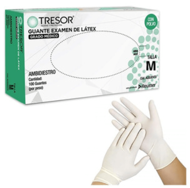 Guante Latex Blanco Talla M